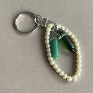 Healing crystals with pearls key chain - purse charm